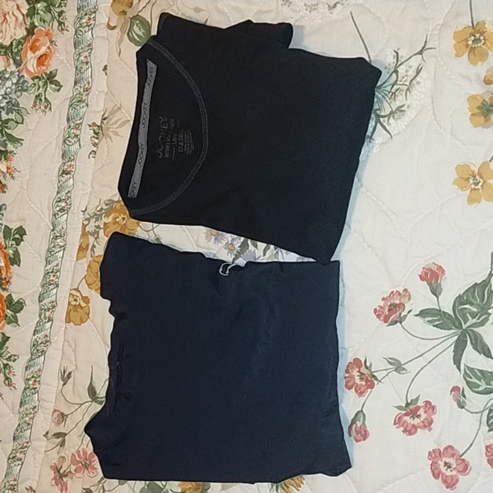 2 Pcs  Black  Polyester Shirt